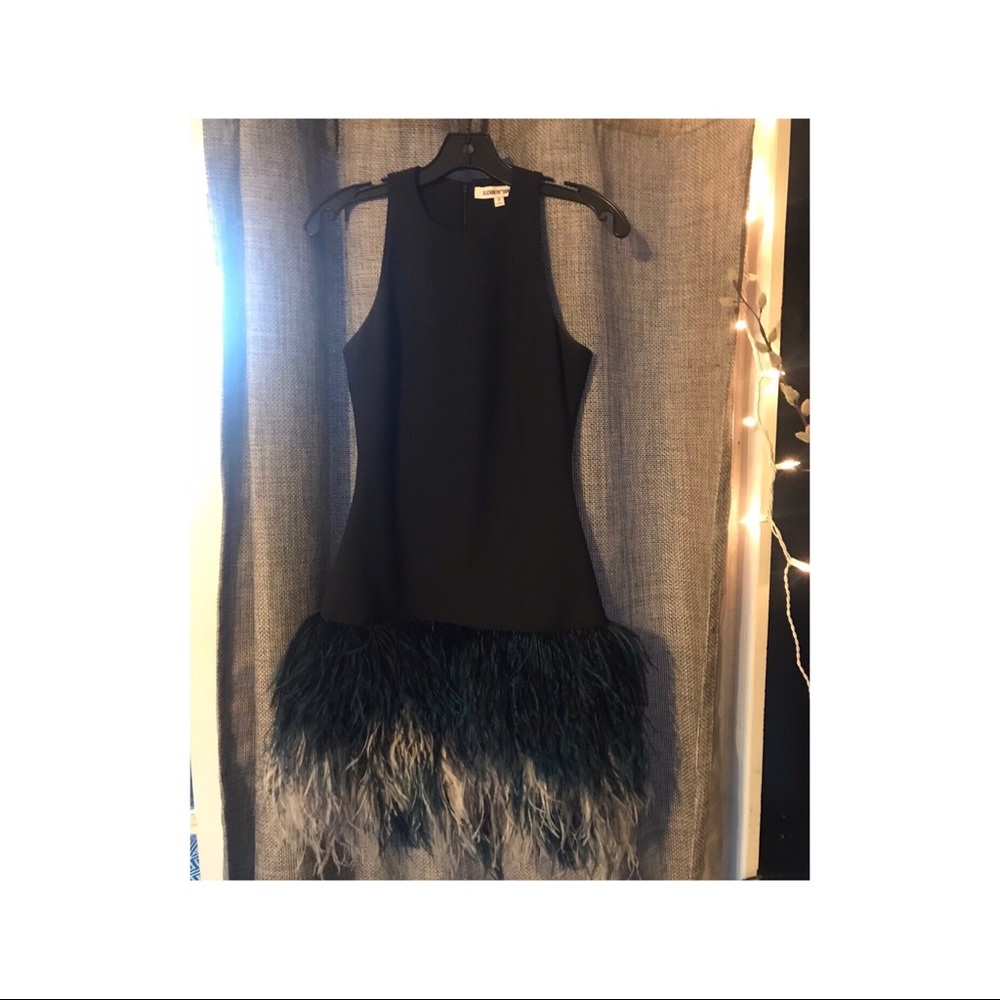 Elizabeth and James Black Ostrich Feather Dress